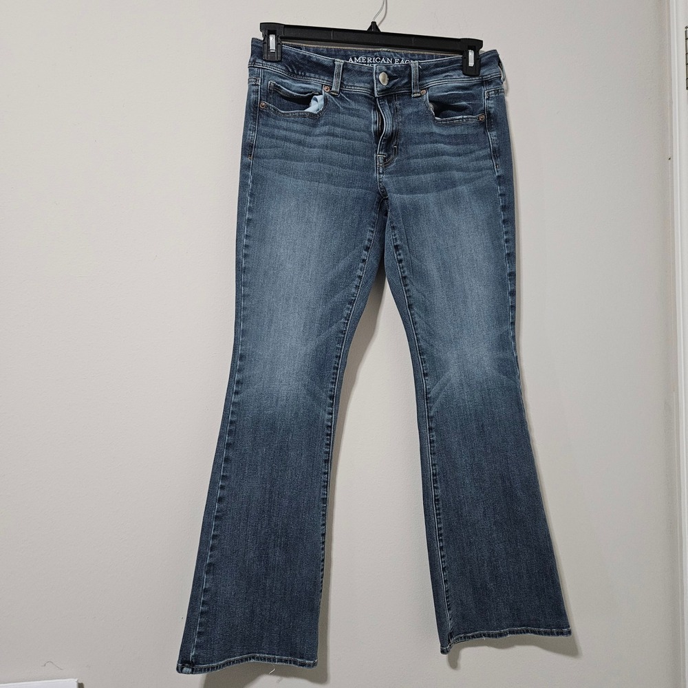 American Eagle Kick Boot Super Stretch Jeans‎ Womens 8 Regular Medium Wash Blue
